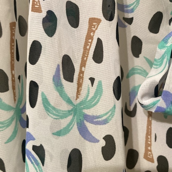 Tropical Print V-Neck cover up - Picture 6 of 10